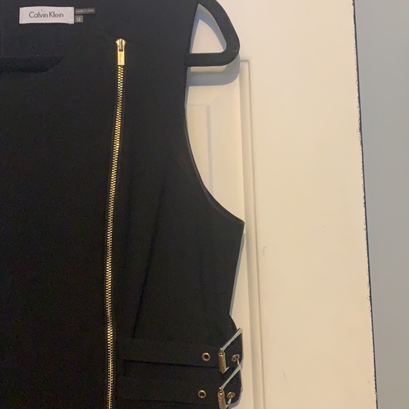 Calvin Klein black sheath dress with gold hardware - Picture 3 of 5